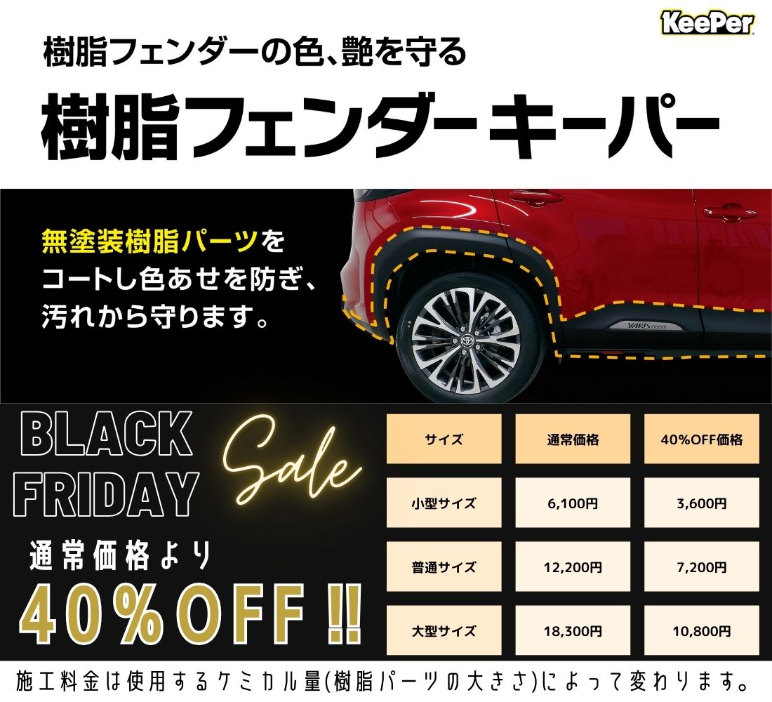 ブラックフライデーSALE開催　期間限定　　『樹脂フェンダーキーパｰ』 40%OFF